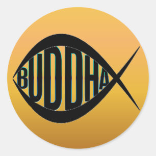 Adesivo Redondo Vinheta PEIXE GORDURA BUDHA