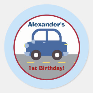 Adesivo Redondo Vinheta Personalizada Arredondada de Carro Azul