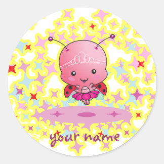 Adesivo Redondo Vinheta personalizada Ballerina Ladybug