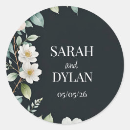 Adesivo Redondo Vinheta personalizada da flor de WREATH EUCALYPTUS