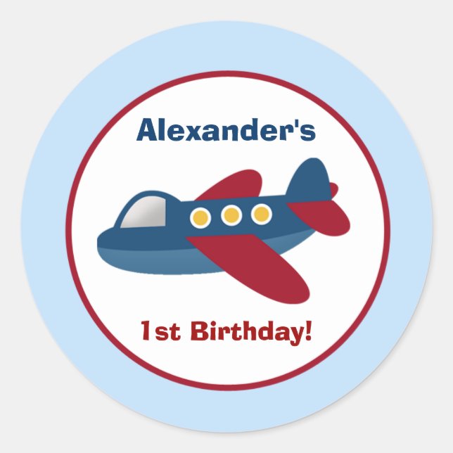 Adesivo Redondo Vinheta personalizada de apoio à cidade do avião (Frente)