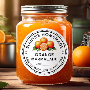 Adesivo Redondo Vinheta personalizada de laranja com laranjas