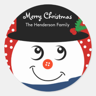 Adesivo Redondo Vinheta Personalizada de Natal - Neve