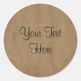 Adesivo Redondo Vinheta Personalizada de Papel Antigo