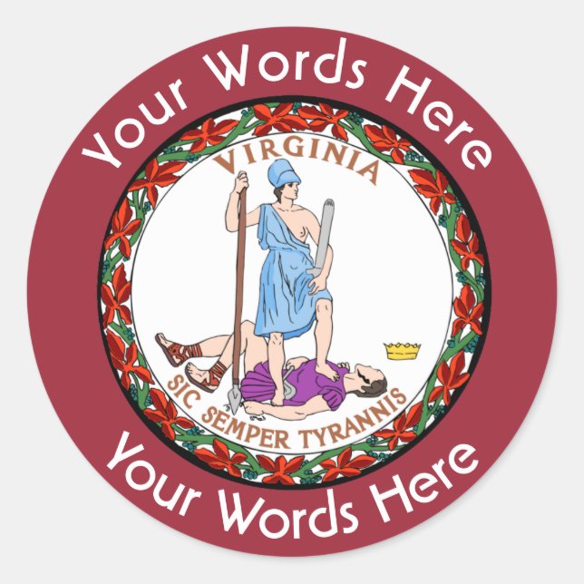 Adesivo Redondo Vinheta Personalizada do Excelente Virginia (Frente)