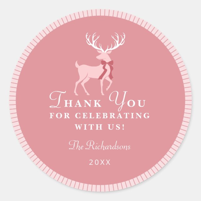 Adesivo Redondo Vinheta personalizada do Partido de Natal (Frente)