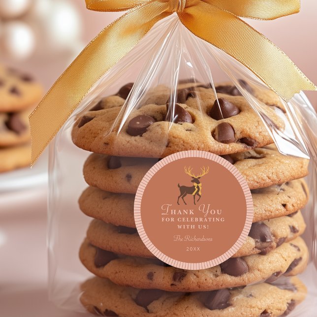 Adesivo Redondo Vinheta personalizada do Partido de Natal (Shown at Small, 1 - 1/2" size)