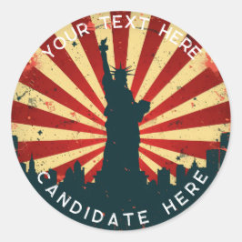 Adesivo Redondo Vinheta personalizada: Vinheta retroramericana 202