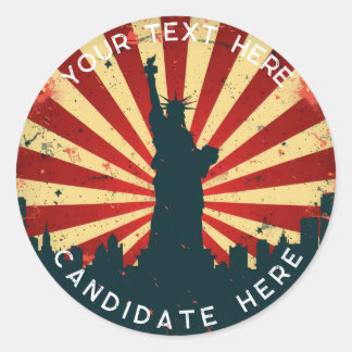 Adesivo Redondo Vinheta personalizada: Vinheta retroramericana 202