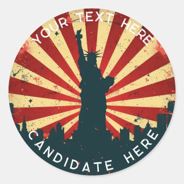 Adesivo Redondo Vinheta personalizada: Vinheta retroramericana 202 (Frente)