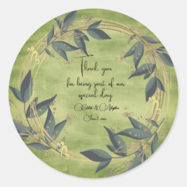 Adesivo Redondo Vinheta Personalizada Wreath de Casamento