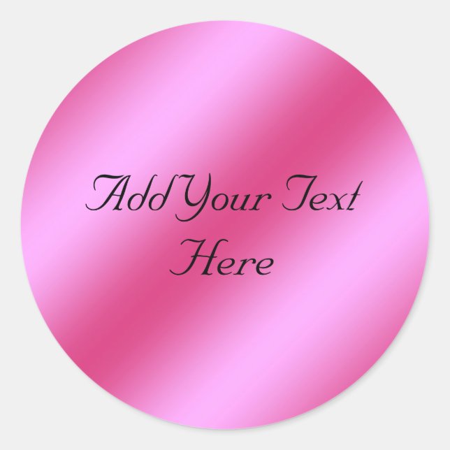 Adesivo Redondo Vinheta Personalizável de Folha Metálica Cor-de-ro (Frente)