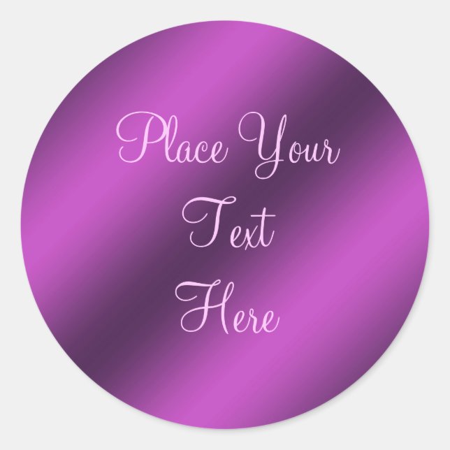 Adesivo Redondo Vinheta Personalizável de Folha Metálica Roxa (Frente)