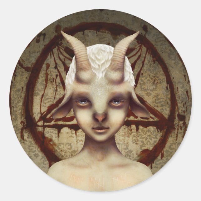 Adesivo Redondo Vinheta PETIT BAPHOMET (Frente)