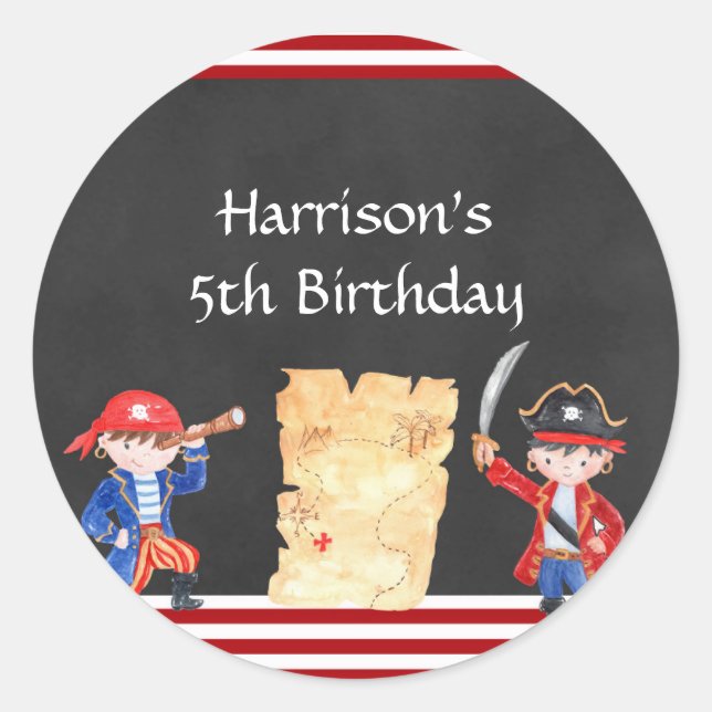 Adesivo Redondo Vinheta Pirata (Frente)