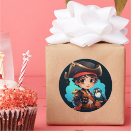 Adesivo Redondo Vinheta-pirata