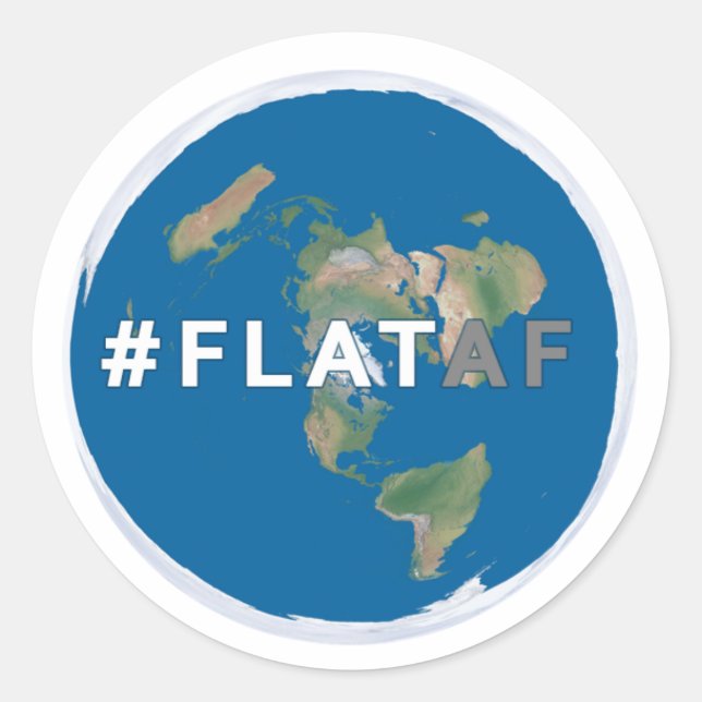 Adesivo Redondo Vinheta Plana | #flataf (Frente)