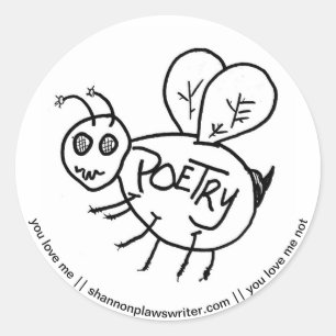 Adesivo Redondo Vinheta polinizadora de poesia