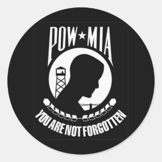 Adesivo Redondo Vinheta POW MIA