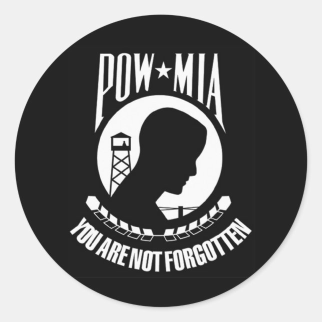 Adesivo Redondo Vinheta POW MIA (Frente)