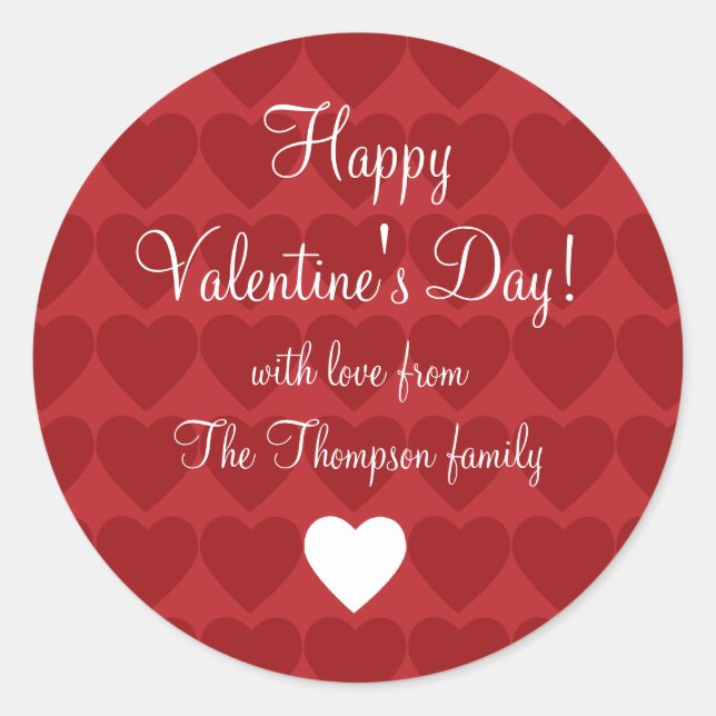 Adesivo Redondo Vinheta-presente de amor repetido (Frente)