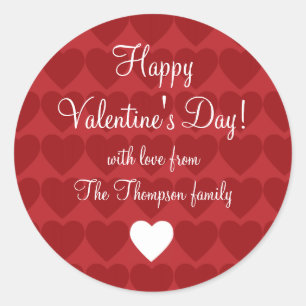 Adesivo Redondo Vinheta-presente de amor repetido