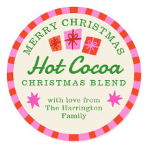 Vinheta-presente de Cacau Quente de Natal Vermelho