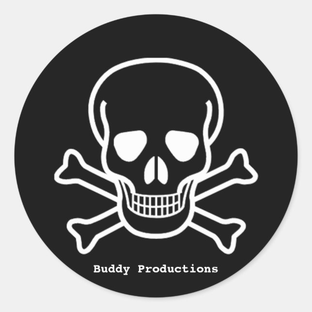 Adesivo Redondo Vinheta Preta BP 7 (Frente)