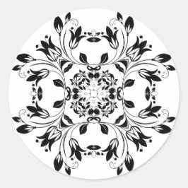 Adesivo Redondo Vinheta preta e branca