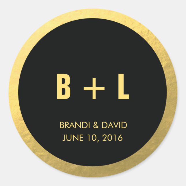 Adesivo Redondo Vinheta Preta + Folha Ouro | EDDINHAS (Frente)