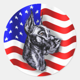 Adesivo Redondo Vinheta Preta Patriot Dane