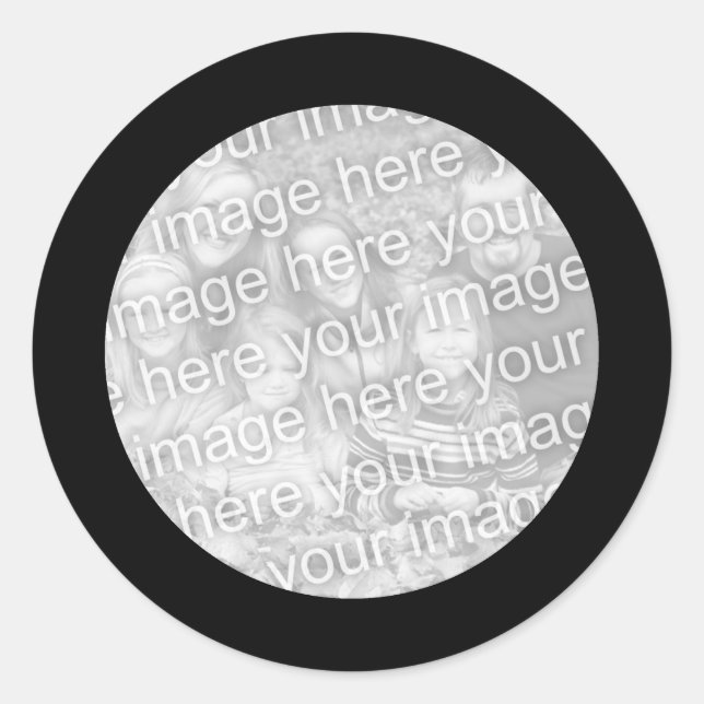 Adesivo Redondo Vinheta Preto (Frente)