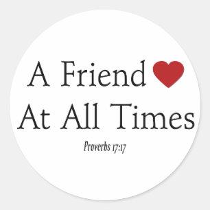 Adesivo Redondo Vinheta Proverbs 17:17