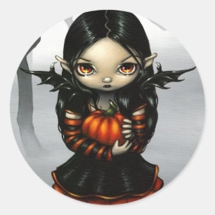 Adesivo Redondo Vinheta "Pumpkin Pixie"