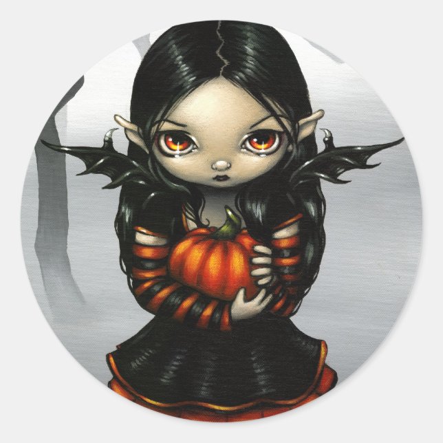 Adesivo Redondo Vinheta "Pumpkin Pixie" (Frente)