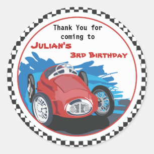 Adesivo Redondo Vinheta Race Car