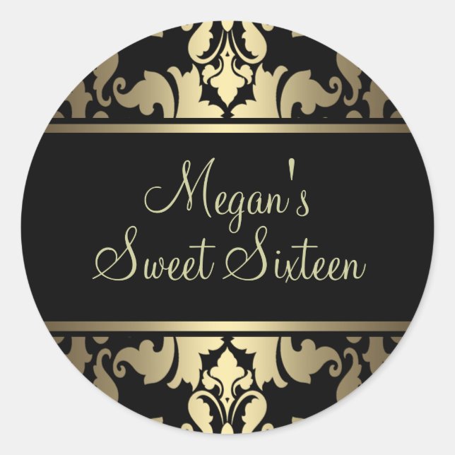 Adesivo Redondo Vinheta Real Dourada (Frente)