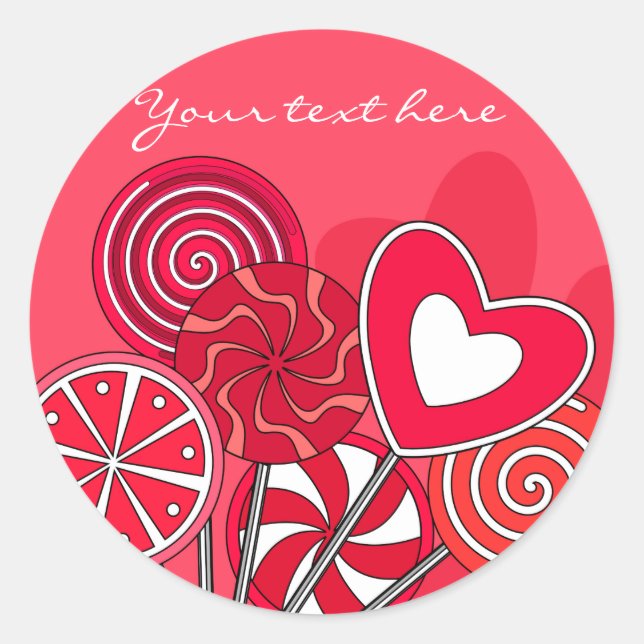 Adesivo Redondo Vinheta Red Lollipop (Frente)