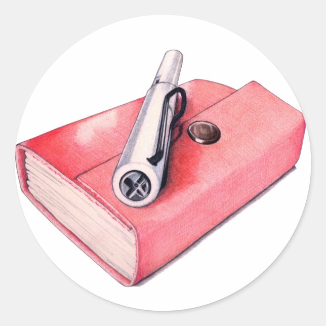 Adesivo Redondo Vinheta Red Mini Sketchbook (Frente)