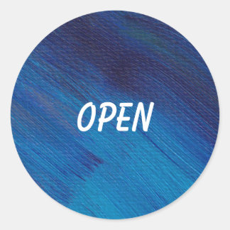 Adesivo Redondo Vinheta redonda abstrato azul-aquarela