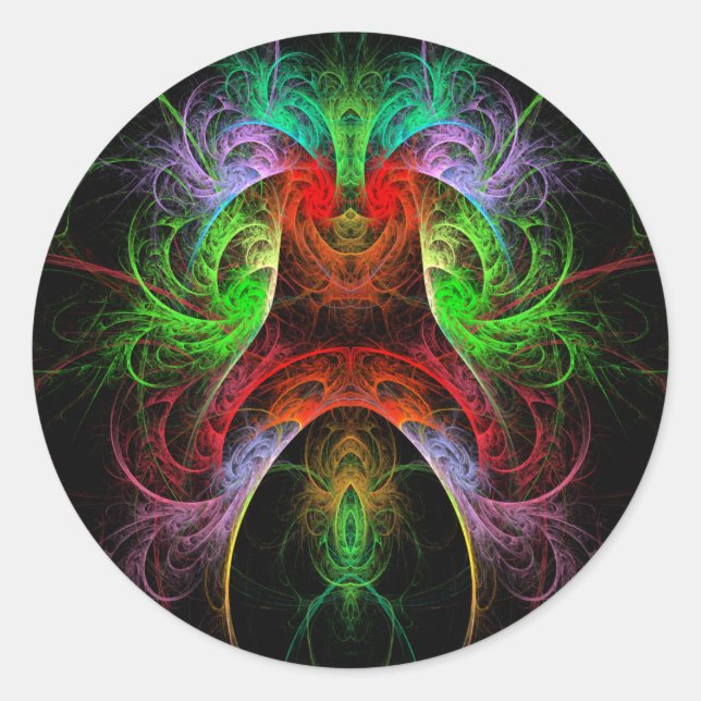 Adesivo Redondo Vinheta redonda Abstrato de carnaval (Frente)