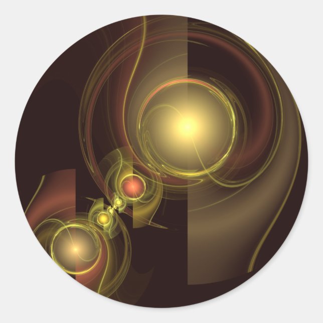 Adesivo Redondo Vinheta redonda Abstrato de ligação íntima (Frente)