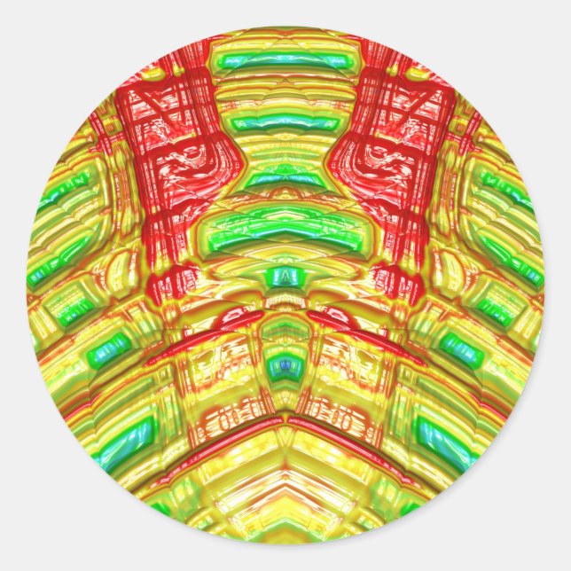 Adesivo Redondo Vinheta redonda amarela vermelha ~ Clássica (Frente)