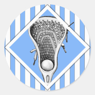 Adesivo Redondo Vinheta redonda azul clara da equipe Lacrosse Lax