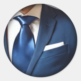 Adesivo Redondo Vinheta redonda azul colada clássica