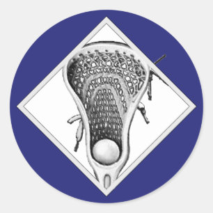 Adesivo Redondo Vinheta redonda azul-esportes Lacrosse