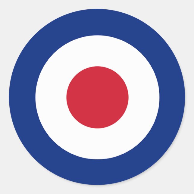 Adesivo Redondo Vinheta redonda azul MOD, vermelha e branca (Frente)