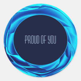 Adesivo Redondo Vinheta redonda azul-Rosa metálico