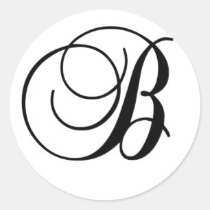 Adesivo Redondo vinheta redonda B inicial