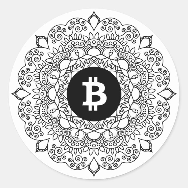 Adesivo Redondo Vinheta redonda BITCOIN/HENNA (Frente)